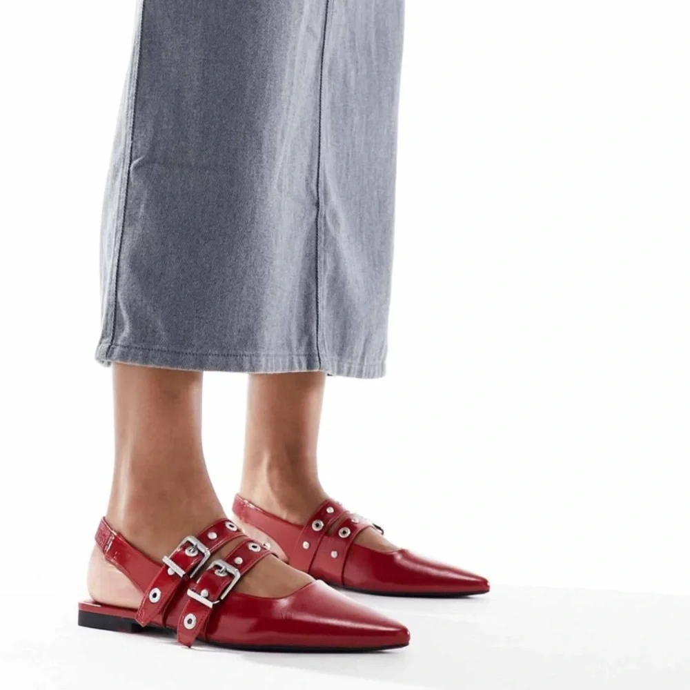 Stradivarius Buckle Detail Slingback Ballet Shoes - Picture 2 of 7